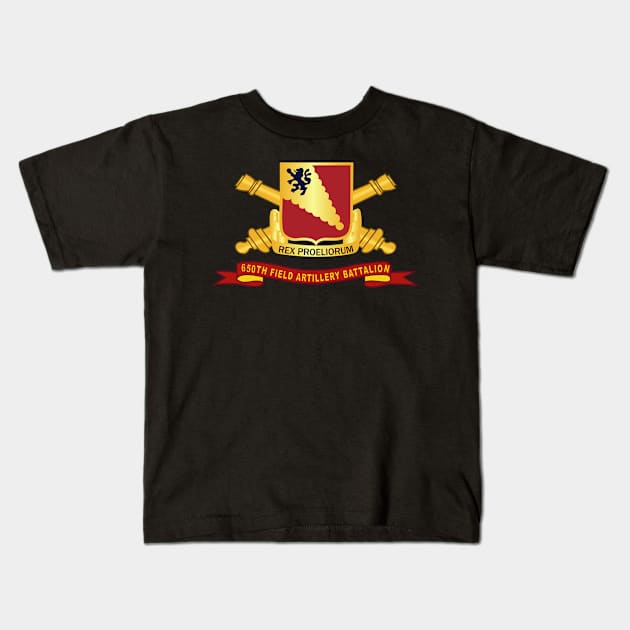 650th Field Artillery Battalion - DUI w Br - Ribbon X 300 Kids T-Shirt by twix123844